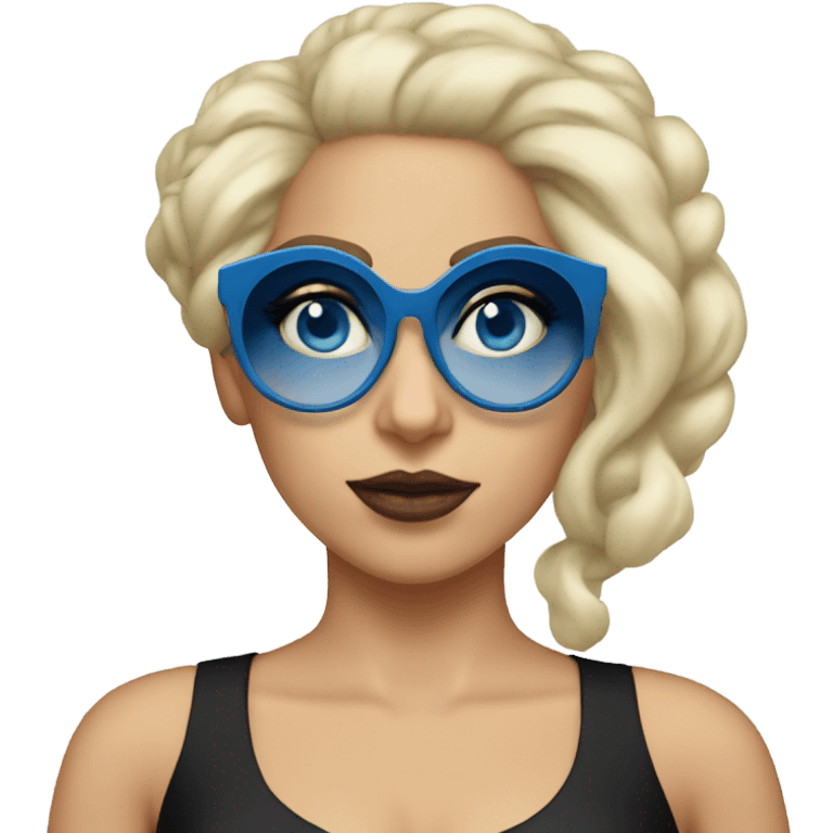 Lady gaga glasses updo blu eyes  emoji