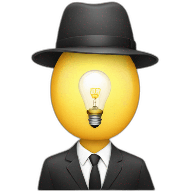 business man and lamp emoji