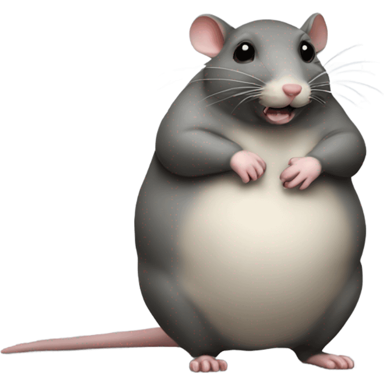 A fat rat eating emoji