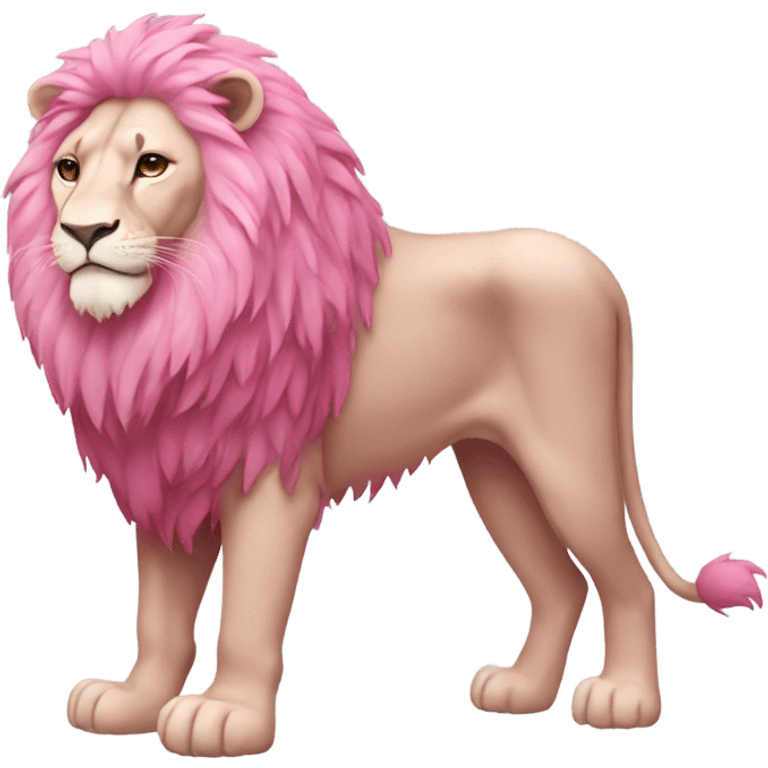 Pink lion full body emoji