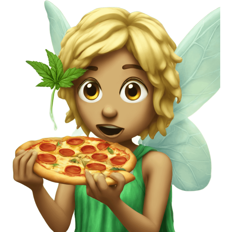 Weed fairy eating pizza  emoji