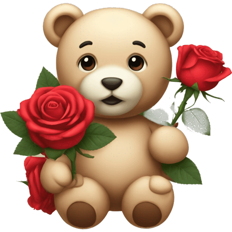 Roses with teddy emoji