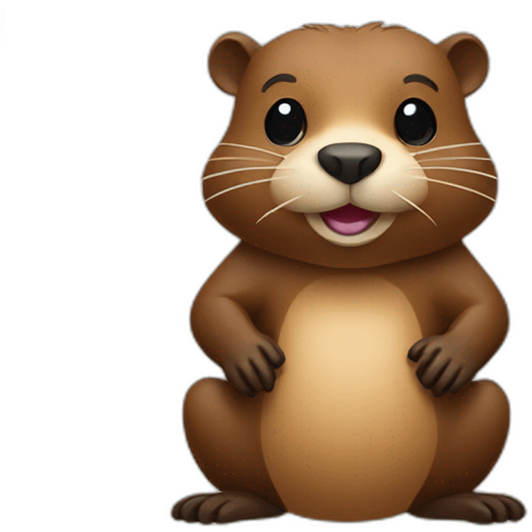 Beaver with flat tail emoji