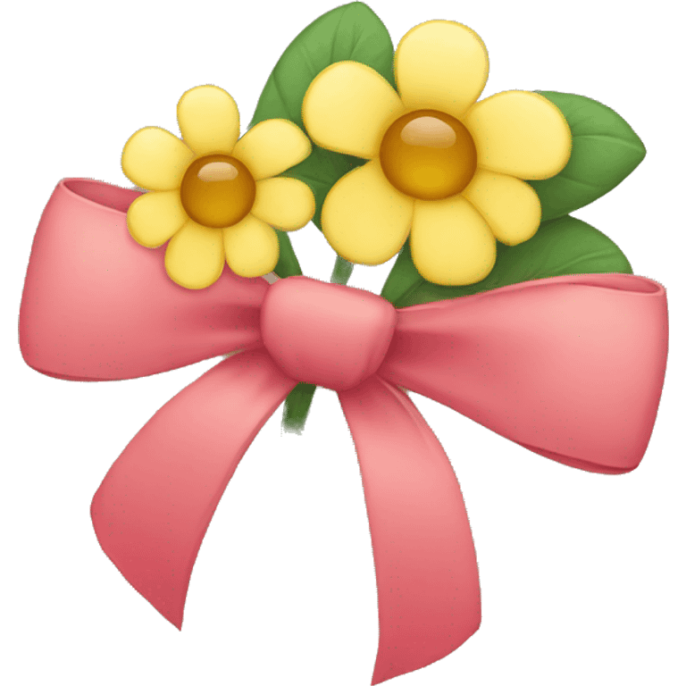 a flower and a bow emoji