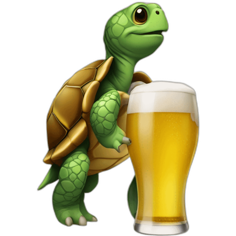 Tortue qui boit d ela bière emoji