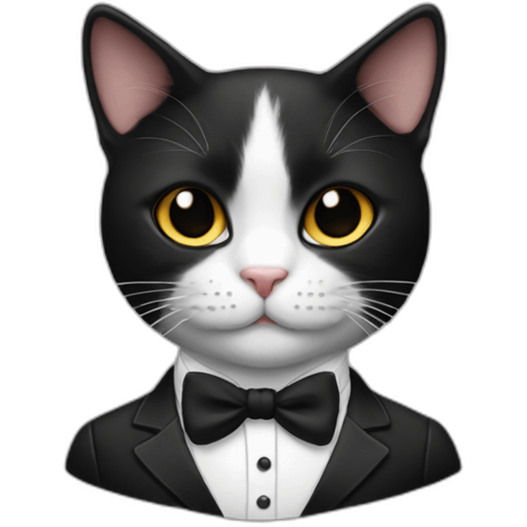 Tuxedo cat suit emoji