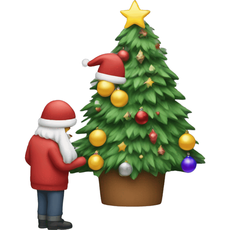 Decorating Christmas tree  emoji