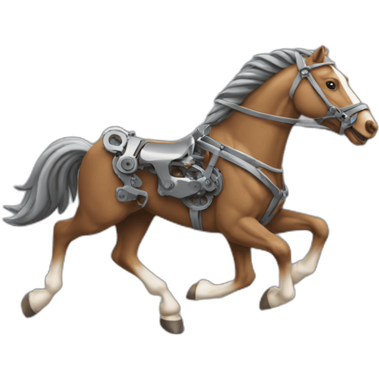 Mechanical running horse emoji