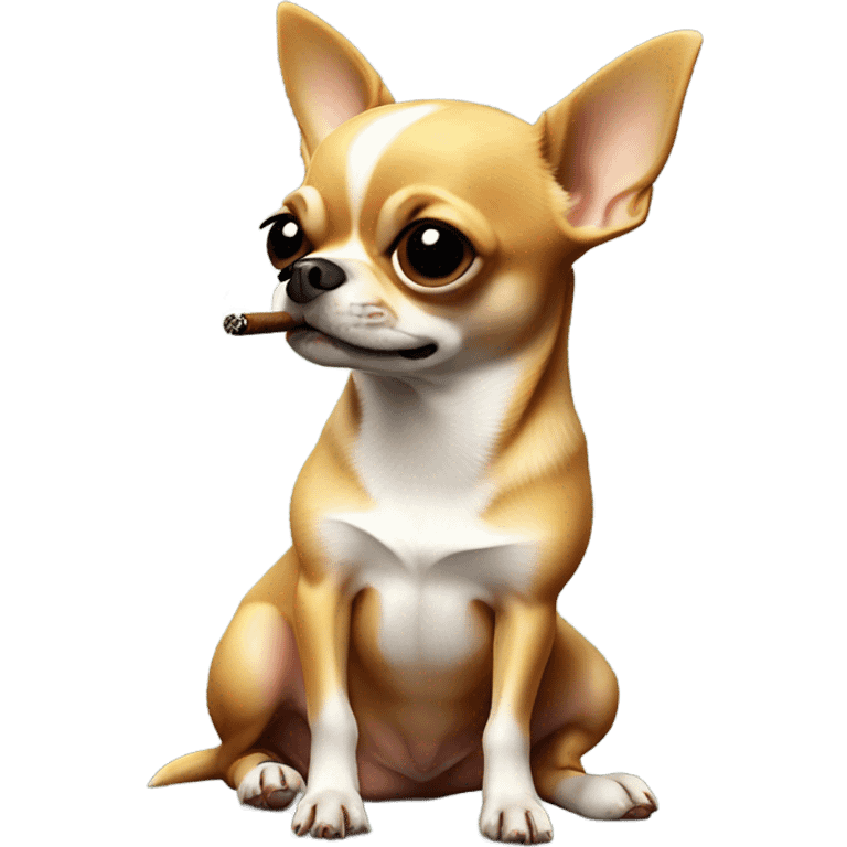 Chihuahua smoking a cigar emoji