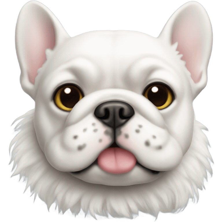 White fluffy French bulldog emoji