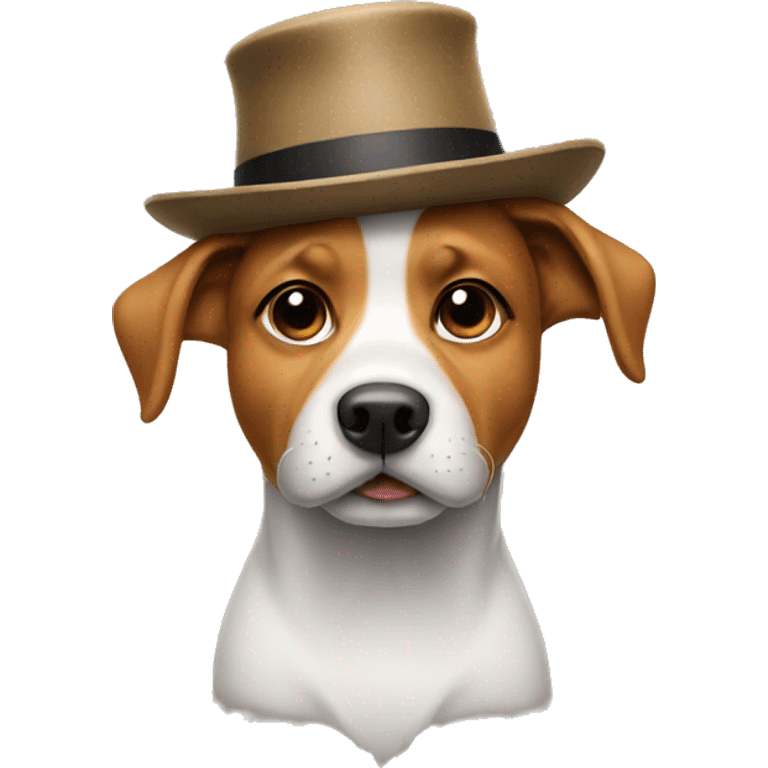 Dog with a hat emoji