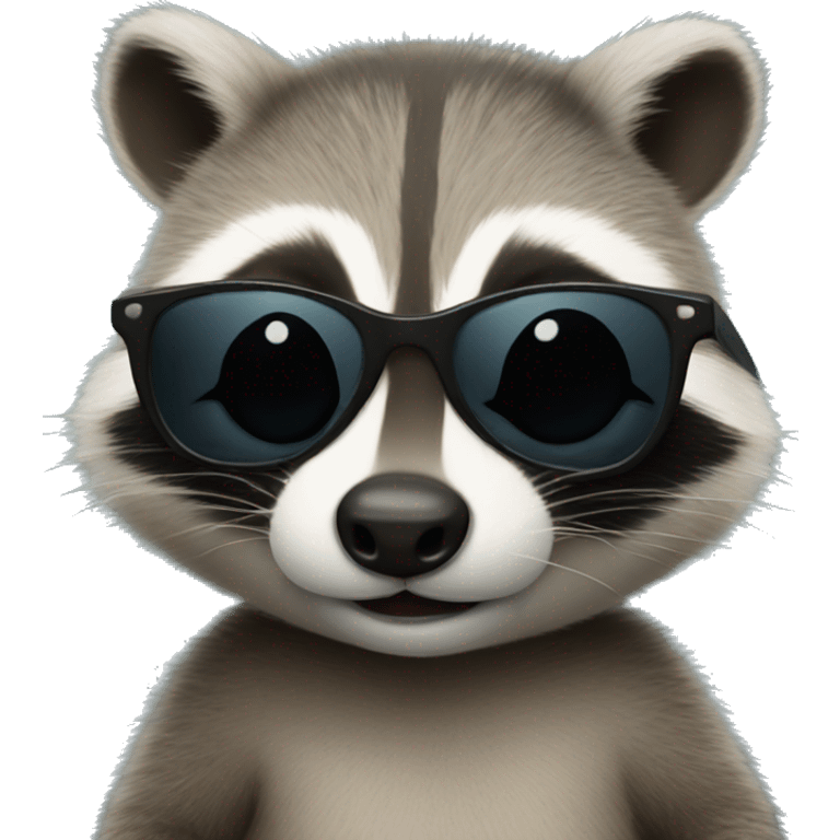 Baby raccon wearing sunglasses  emoji