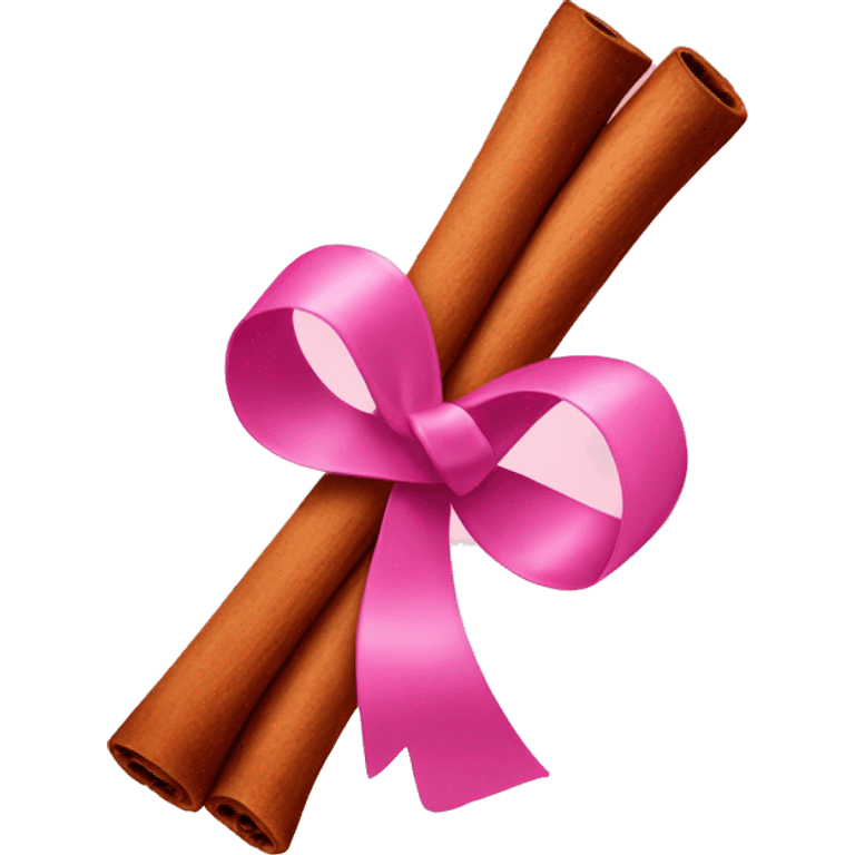 Cinnamon stick with pink ribbon tied around  emoji