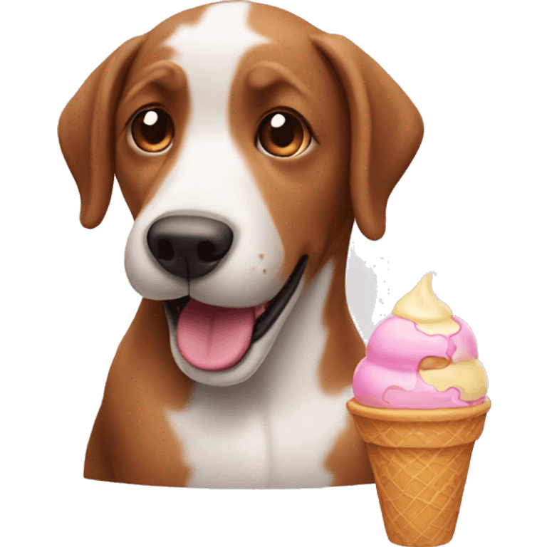 dog with ice cream emoji