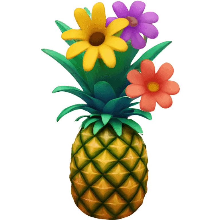 Pineapple with flowers emoji