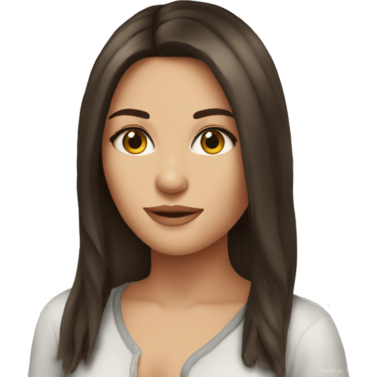 Beautiful brunette girl pretty emoji