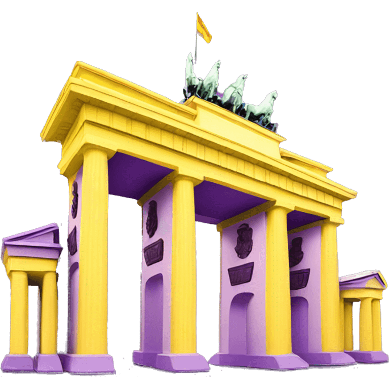 Purple and yellow brandenburg gate emoji