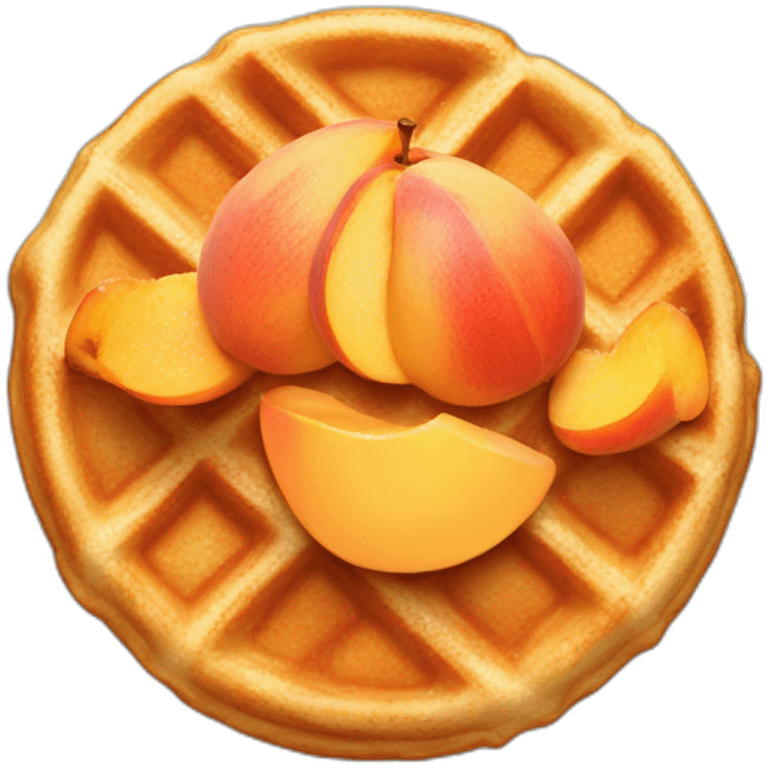 Waffle, peach emoji