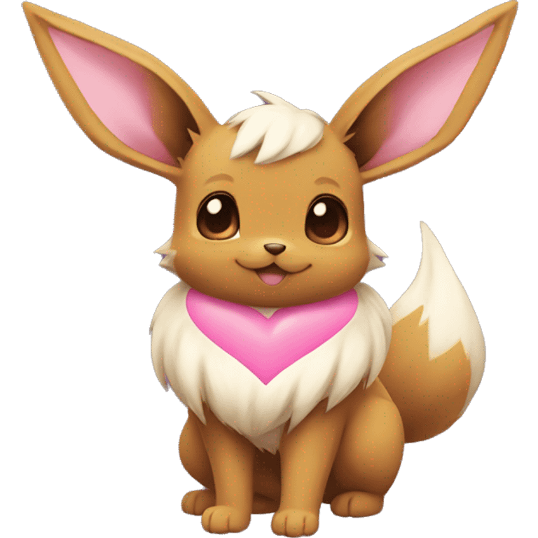 Eevee Pokemon with a pink heart emoji