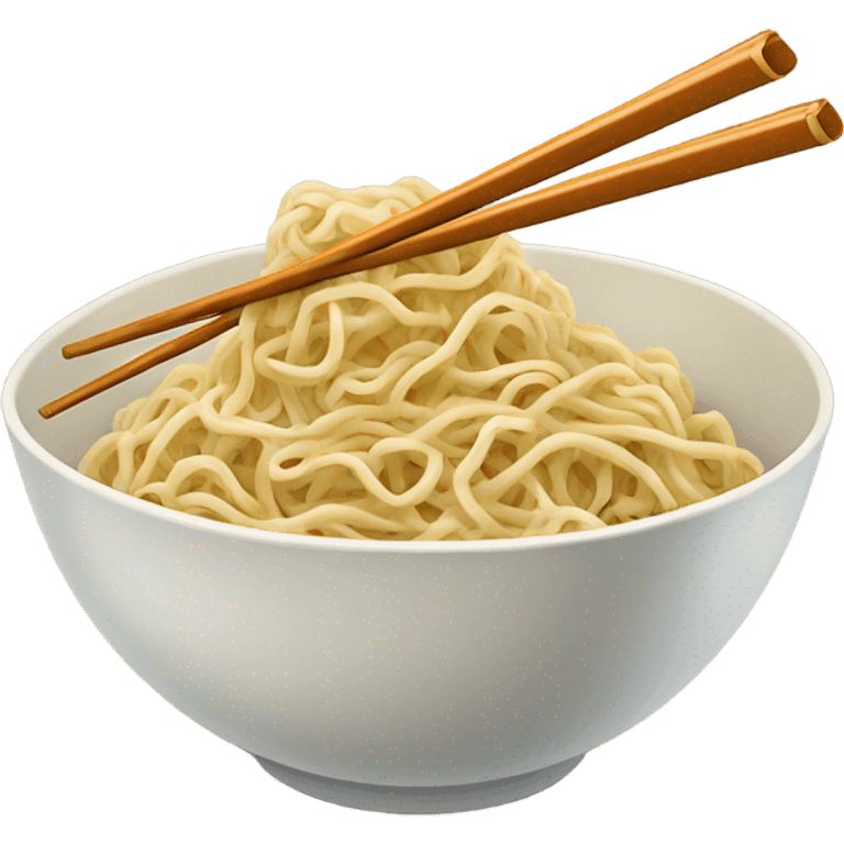 Bowl of noodles with chop sticks emoji