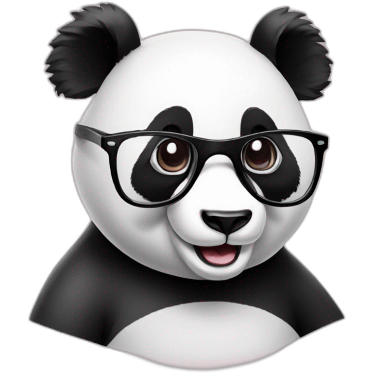 a happy panda bear with cool glasses emoji