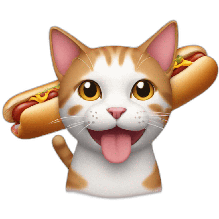 Cat with hotdog emoji