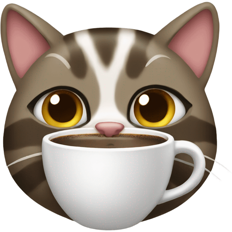 Cat drinking coffee emoji