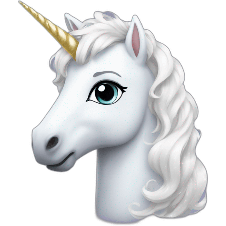 white unicorn sparkly emoji