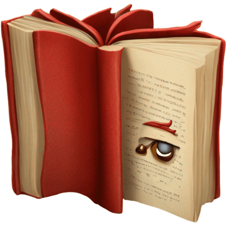 red magical book eye symbol in middle emoji