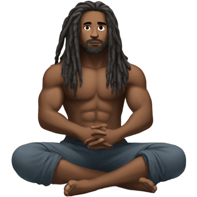 Strong guy Meditating with locks emoji