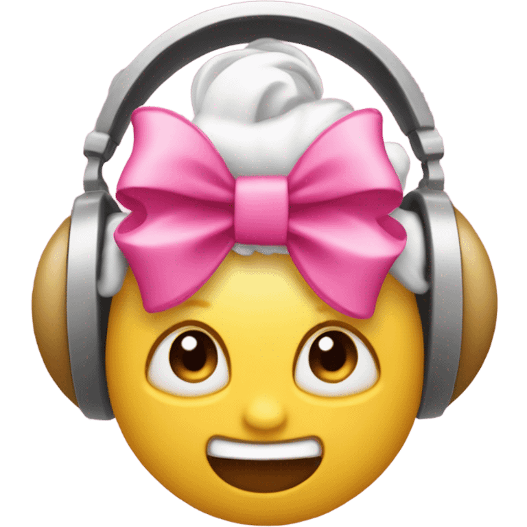 Listening emoji with big ear and pink bow emoji