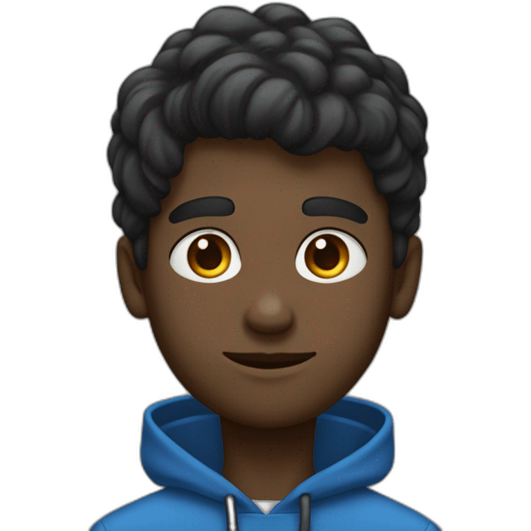 un garçon avec les cheuveux noir et les yeux bleus emoji