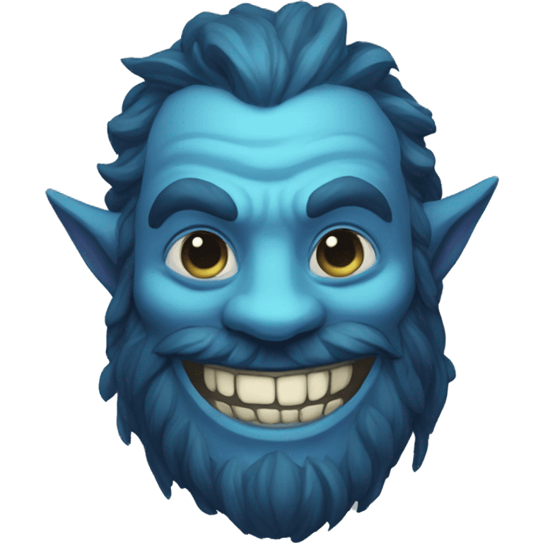 Spectral giant firbolg blue smiling emoji