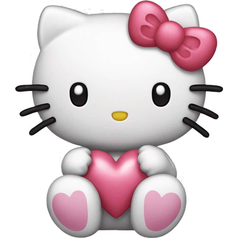 hello kitty with heart emoji