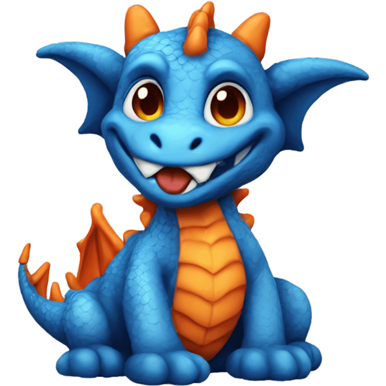 blue and orange dragon teddy  emoji