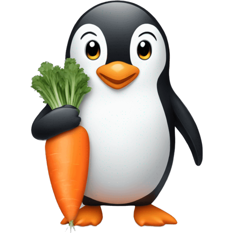 penguin holding carrot emoji