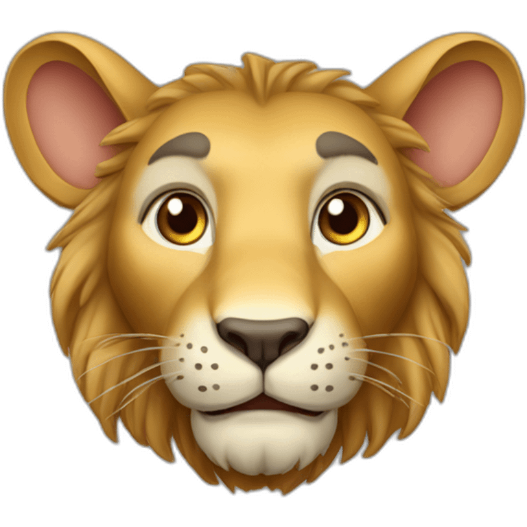 Lapin nain tête lion emoji