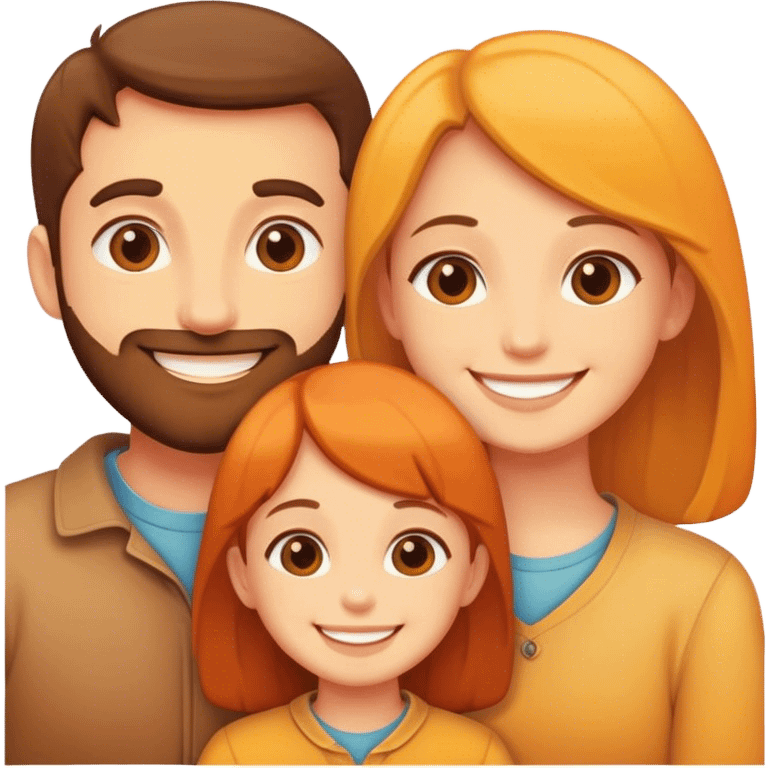 portrait of family of 5 smiling emoji