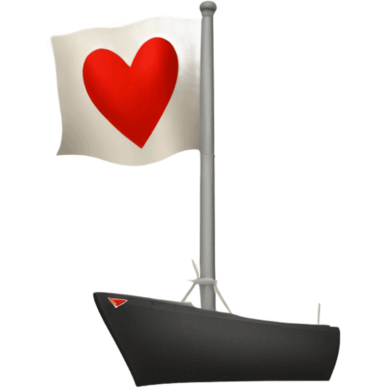 A flag but with just a red heart as a mast  emoji