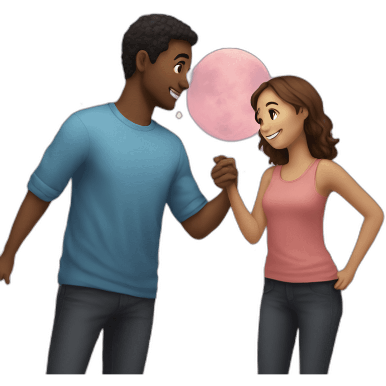 Boy-friend and girlfriend in the space  emoji