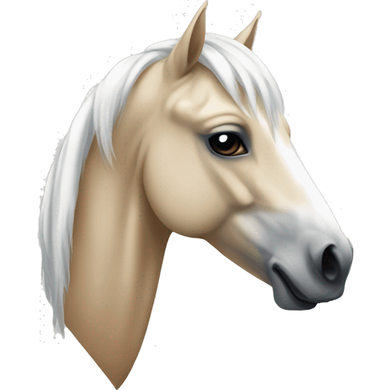 White Arabian horse head with tan mane  emoji