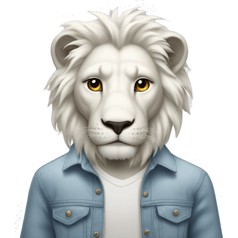 white lion with a shirt emoji