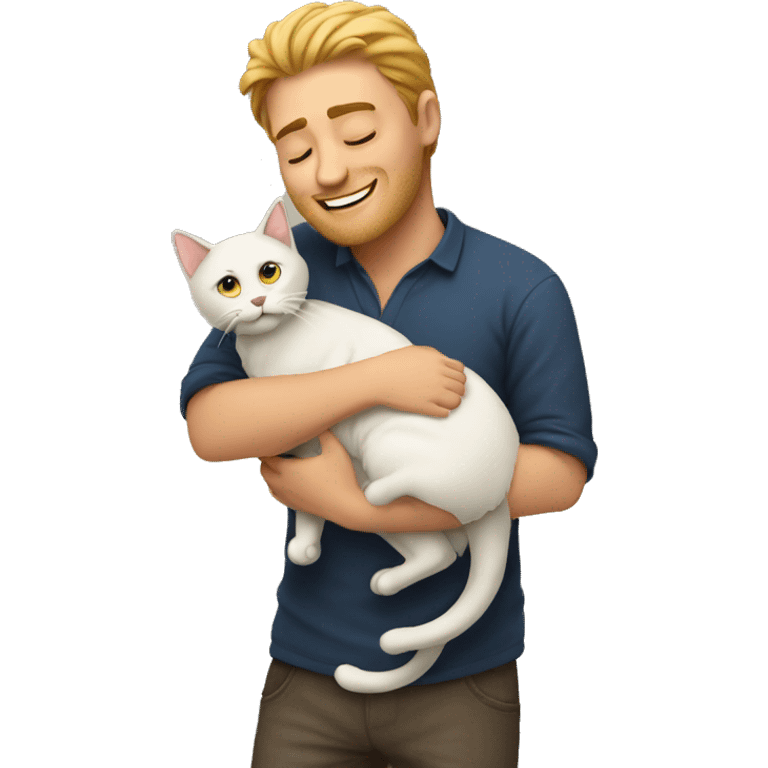 man loving his cat emoji