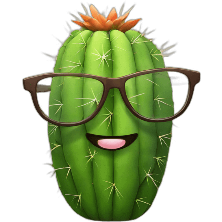 Cactus with glasses emoji