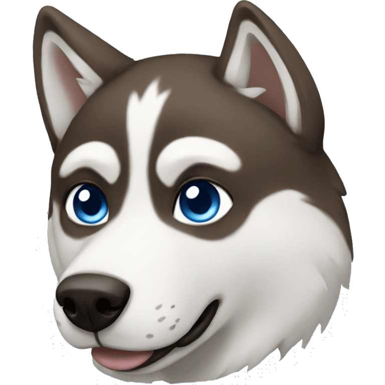 husky that is brown and has blue eyes emoji