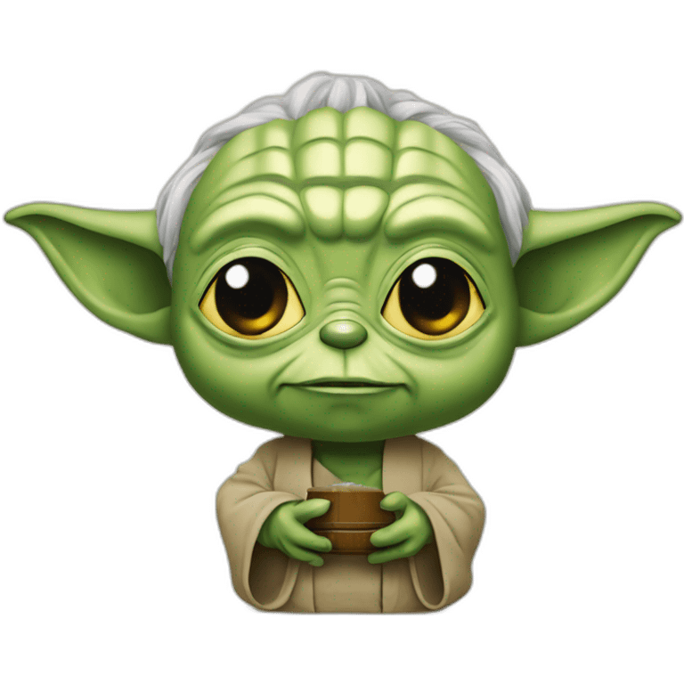 Yoda buvant une bière emoji