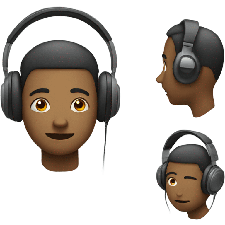 person wearing headphones floating  emoji