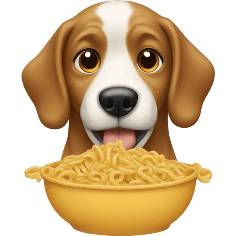 Dog eating pasta emoji