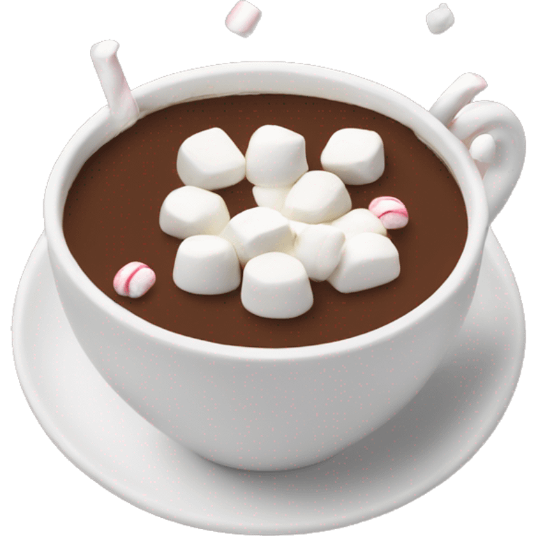 Hot chocolate with marshmallows Christmas themed  emoji