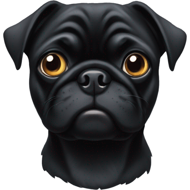 Black pug  emoji